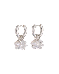 Rock Candy Pearl Huggies- Silver View 1