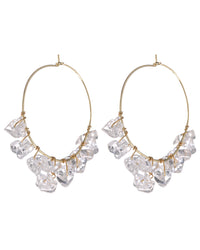 Rock Candy Wire Hoops- Gold View 1