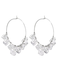 Rock Candy Wire Hoops- Silver View 1