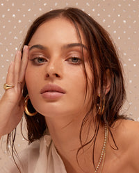 Pave Tip Tube Hoops- Gold View 4