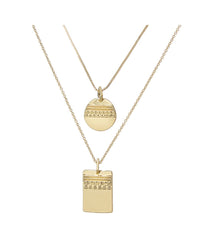 Marrakech Double Charm Necklace- Gold