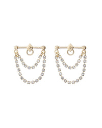 Punk Stud Diamonte Studs- Gold View 1