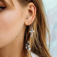 Isidore Cross Hoops- Silver View 4