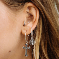 Isidore Cross Hoops- Silver View 2
