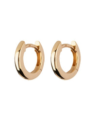 Sicily Huggies- Solid 14K Yellow Gold View 1