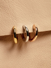 Sicily Huggies- Solid 14K Yellow Gold View 6