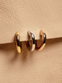 Sicily Huggies- Solid 14K White Gold View 7