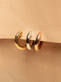 Sicily Huggies- Solid 14K Yellow Gold View 4