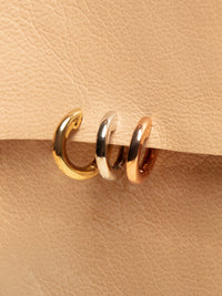 Sicily Huggies- Solid 14K White Gold View 5
