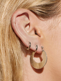 Sicily Huggies- Solid 14K Yellow Gold View 7