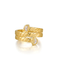 Snake Chain Wrap Ring- Gold View 1