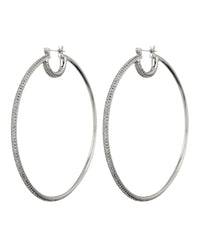 Stardust Pave Hoops- Silver View 1