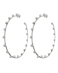 Stardust Statement Hoops- Silver View 1