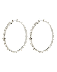 Starlight Charm Hoops- Silver View 1