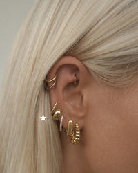 Mini Rope Huggies (12mm)- Gold View 2