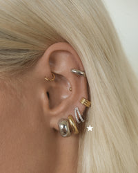 Pave Margaux Huggies (12mm)- Silver View 2