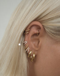 Pave Mini Margaux Huggies (9mm)- Gold View 2