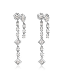 Stellar Bezel Double Studs- Silver
