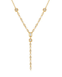 Stellar Bezel Lariat- Gold