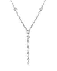 Stellar Bezel Lariat- Silver
