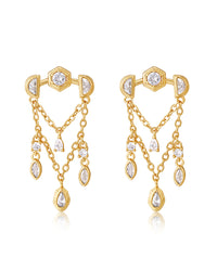 Stellar Bezel Shaker Studs- Gold View 1