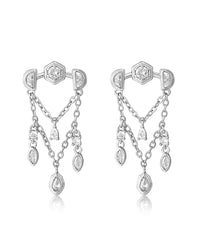 Stellar Bezel Shaker Studs- Silver View 1