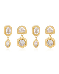 Stellar Bezel Studs Set- Gold View 1