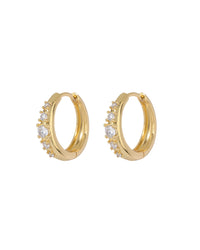 Stone Geneva Hoops- Gold
