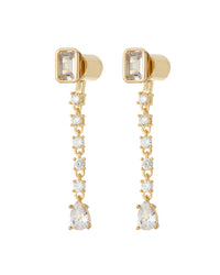 Sylvie Stone Drop Studs- Gold View 1