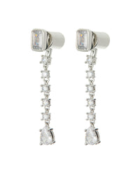 Sylvie Stone Drop Studs- Silver View 1