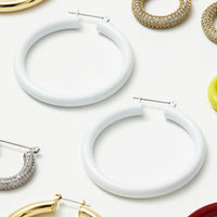 Rainbow Amalfi Hoops- White View 3