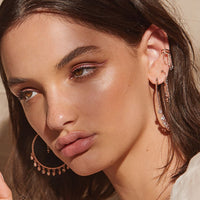 Maraca Shaker Statement Hoops- Rose Gold view 2