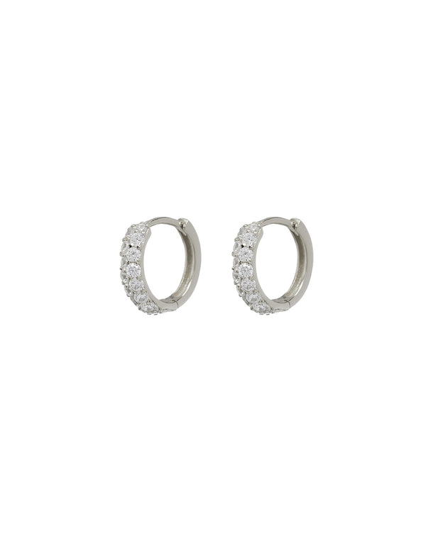 Pave Huggies - Silver