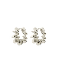 Mini Dahlia Hoops- Silver View 1