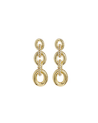 Pave Loop Studs- Gold View 1