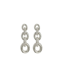 Pave Loop Studs- Silver View 1