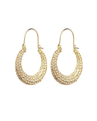 Pave Martina Hoops- Gold View 1
