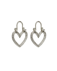 Pave Mini Heartbreaker Hoops- Silver View 1