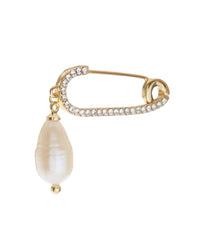 Pave Pearl Safety Pin- Gold View 5