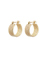 Pave Positano Hoops- Gold View 1
