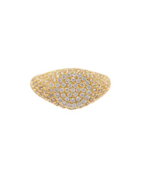 Pave Signet Ring- Gold View 1