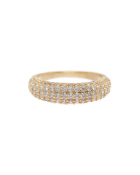 Pave Tube Ring- Gold View 1