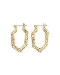Pave V Hoops- Gold View 1