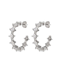 Princess Bijou Hoops- Silver View 1