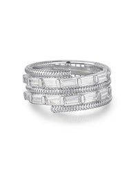 The Baguette Coil Ring- Silver View 1