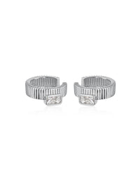 The Francois Ridged Ear Cuff- Silver