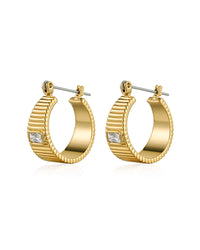 The Francois Ridged Hoops- Gold View 1