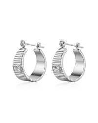 The Francois Ridged Hoops- Silver View 1