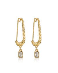 The Francois Safety Pin Earrings- Gold
