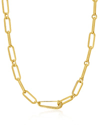 The Francois Safety Pin Necklace- Gold